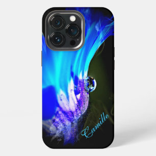 Bright Blue Flower W/Water Drop iPhone 5 Case