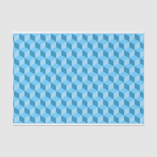 BRIGHT BLUE GEOMETRIC CUBE PATTERNS TISSUE PAPER