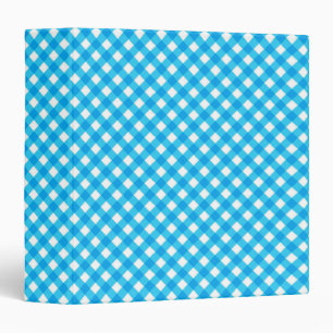 Bright Blue Gingham Pattern Binder