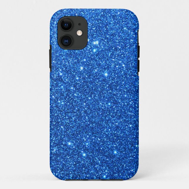 Bright Blue Glitter Sparkles Case-Mate iPhone Case (Back)
