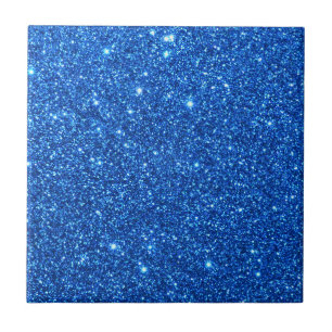 Bright Blue Glitter Sparkles Tile