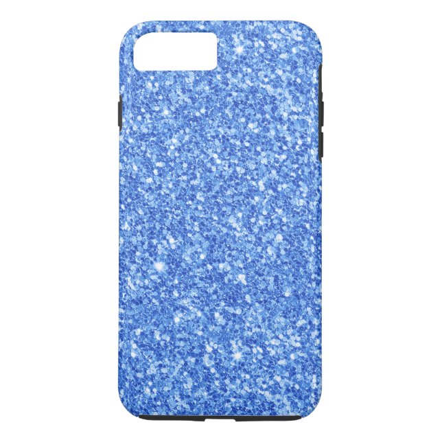 Bright Blue Glitter Texture Pattern Case-Mate iPhone Case (Back)