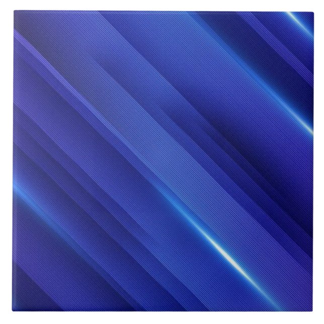 Bright blue gradient stripes pattern tile (Front)