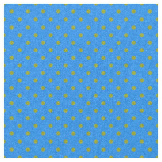 Bright Blue & Green Polka Dotted Fabric (Close Up)