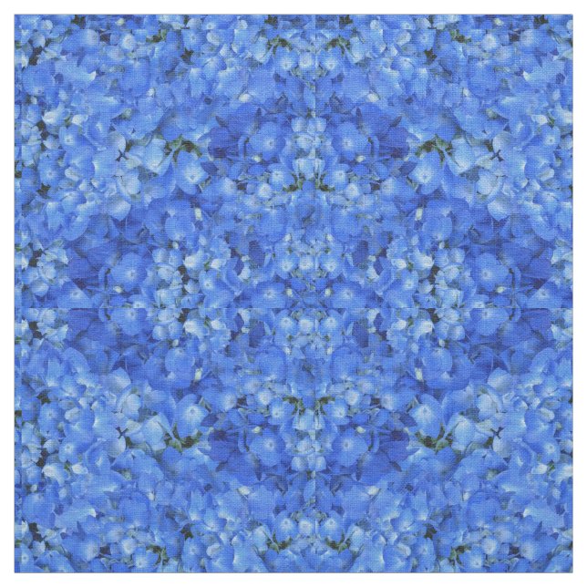 Bright Blue Hydrangea Floral Pattern Cloth (Swatch)