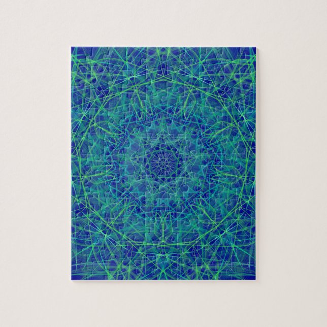 Bright blue mandala paisley puzzle (Vertical)