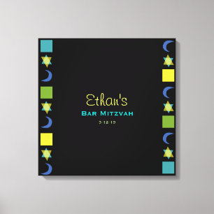 BRIGHT BLUE MITZVAH Bat Bar Mitzvah Sign In Board