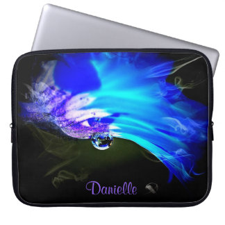 Bright Blue N Purple Flower Laptop Sleeve