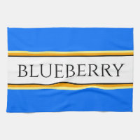 Bright Blue Orange White Stripes "BLUEBERRY" Text
