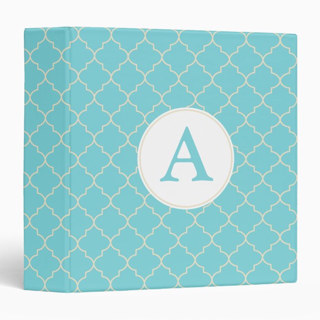 Bright Blue Pattern Monogram Binder (Front/Spine)