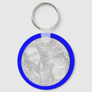 bright blue  photo frame keychain