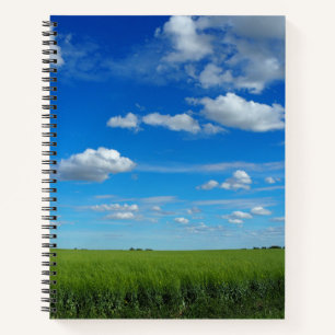 Bright Blue Prairie Sky Photo Spiral Notebook