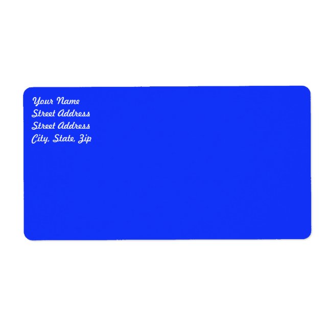 Bright Blue Shipping Label (Front)