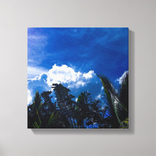 Bright Blue Sky With Clouds Canvas Print