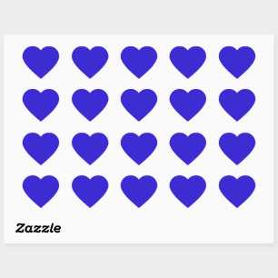 Bright Blue Solid Colour Heart Sticker