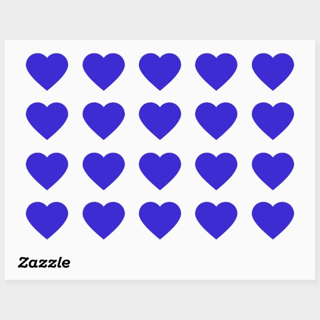 Bright Blue Solid Colour Heart Sticker (Sheet)