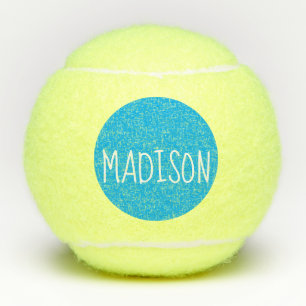 Bright Blue Super Cute Custom Name Tennis Balls