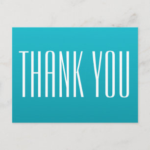 Bright Blue Thank You Postcard