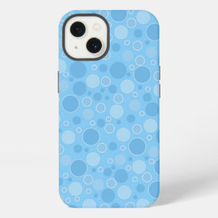 bright blue tones with polka dots in retro sixties iPhone 13 case