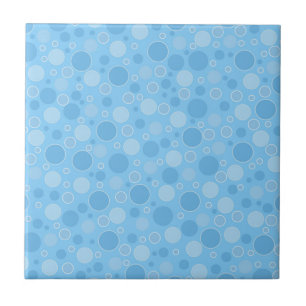 bright blue tones with polka dots in retro sixties tile