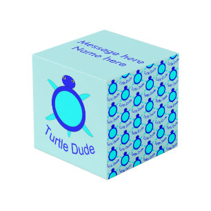 Bright Blue Turtle Dude Custom Photo Cube