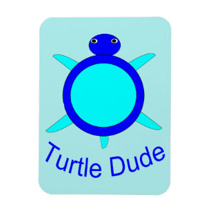 Bright Blue Turtle Dude Magnet