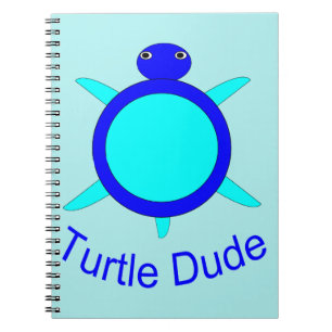 Bright Blue Turtle Dude Notebook