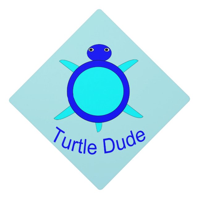 Bright Blue Turtle Dude Topper (Front)