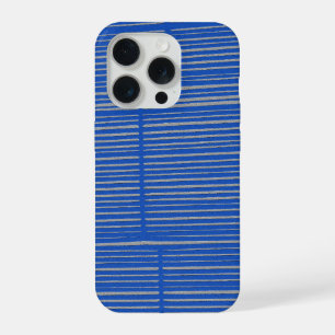 Bright Blue Unique Modern Stripe Pattern Cool iPhone 15 Pro Case