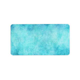 Bright Blue Watercolor Personalized Background Label