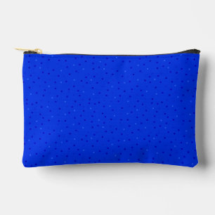 Bright blue with small polka dots. accessory pouch