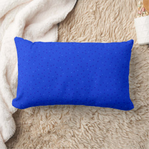 Bright blue with small polka dots. lumbar pillow