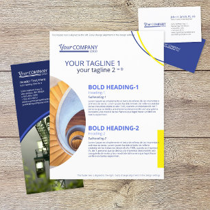 Bright Blue, Yellow Geometric Photo Shapes Sales Flyer