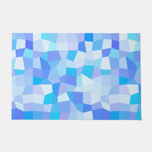 Bright Blues Mosaic Doormat (Front)