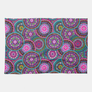 Bright Bohemian Boho Hippy Chic Pattern Kitchen Towel