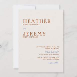 Bright Boho Colourful Retro Wedding  Invitation