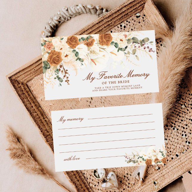 Bright Boho Favorite Memory of the Bride Ticket Card (Creator Uploaded)