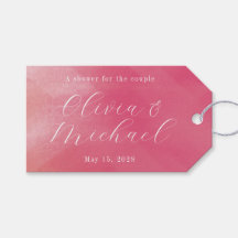 Bright Boho Pink Ombre Cursive Name Bridal Shower