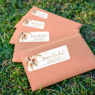 Bright Boho Save The Date Wedding Return Address 