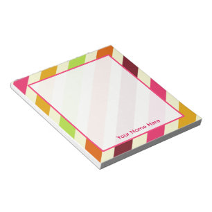 Bright Boho Stripes Personalized Notepad