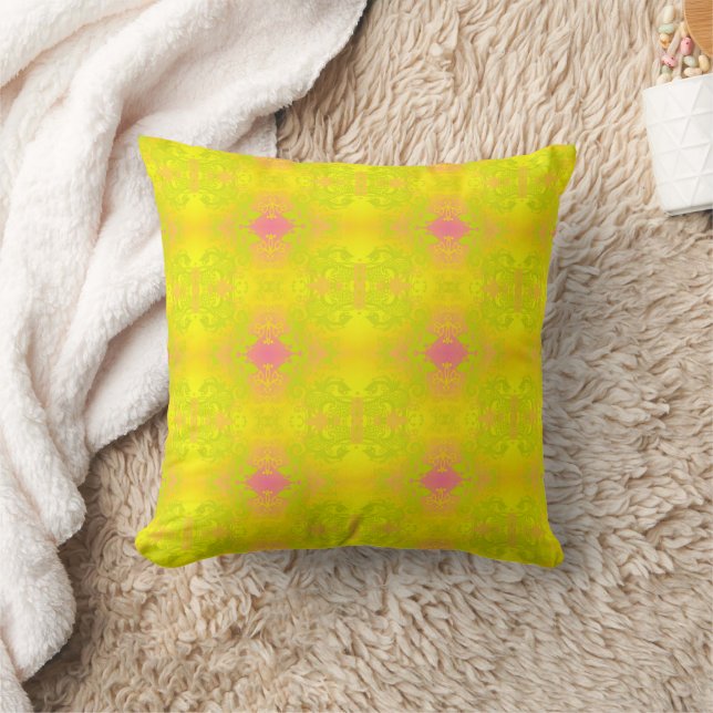 Bright Boho Throw Pillow (Blanket)