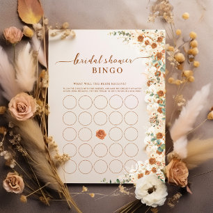 Bright Bold Boho Bridal Bingo   Terracotta Roses 