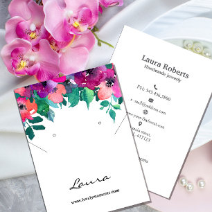 Bright & Bold Colourful Florals earring display Business Card