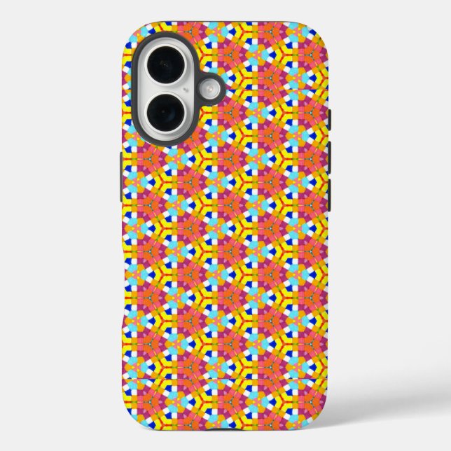 Bright Bold Colourful Geometric Orange Yellow Pink Case-Mate iPhone Case (Back)