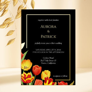 Bright & Bold Colourful Tulips Black Spring Weddin