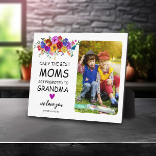 Bright & Bold Florals 'Promoted to Grandma' Photo Plaque