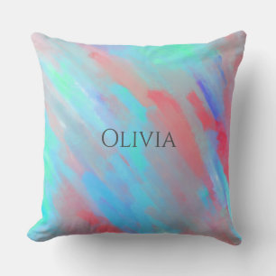 Bright Bold Original Abstract Colorful Arty  Throw Pillow