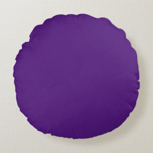 Bright Bold Purple Solid Block Colour Round Pillow