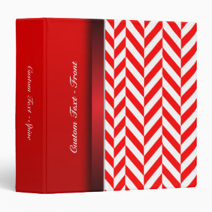 Bright Bold Red and White Zigzag Pattern Binder