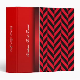 Bright Bold Red and White Zigzag Pattern Binder